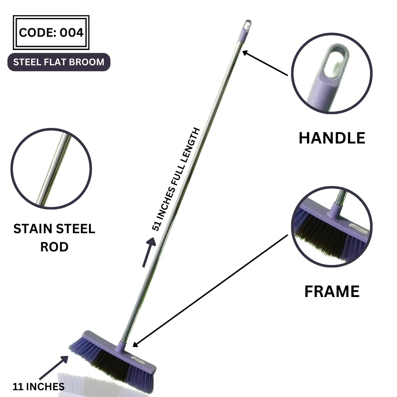 Steel pipe Flat Broom