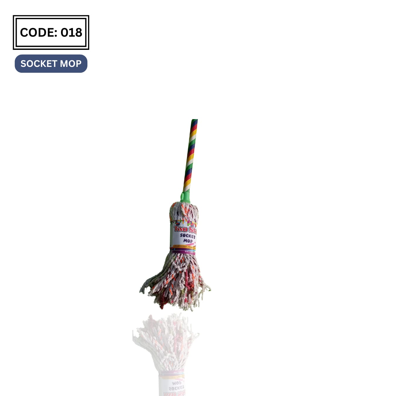 SOCKET WET MOP WITH WOOD STICK