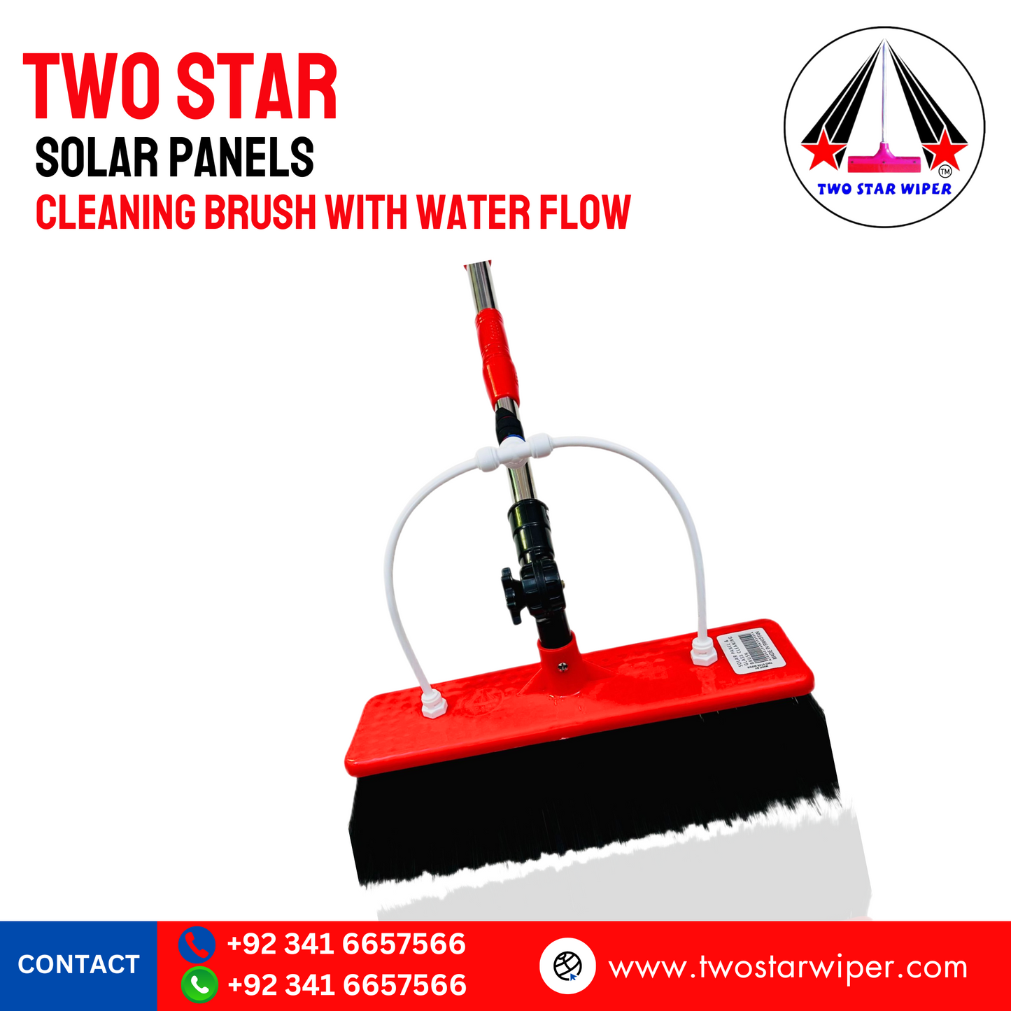 SOLAR PANEL CLEANING BRUSH . ( Now With Extra Large Brush Head )اب بڑے برش کے ساتھ