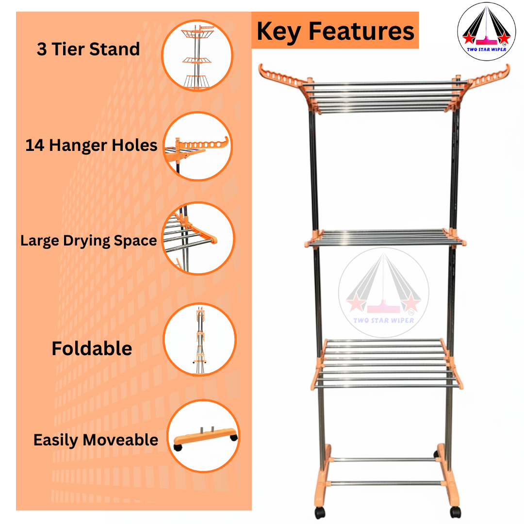 TWO STAR PREMIUM QUALITY MULTI-LAYER DRYING RACK – TWO STAR WIPER