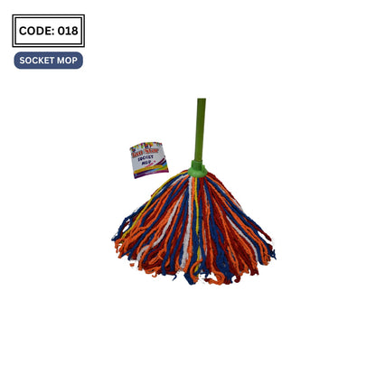 SOCKET WET MOP WITH WOOD STICK