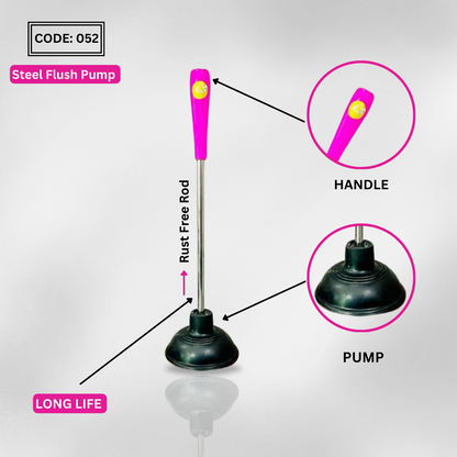 Flush plunger with steel pipe